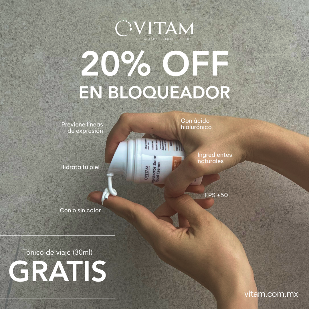 ¡Bloqueador 20% OFF + Tónico de viaje GRATIS!